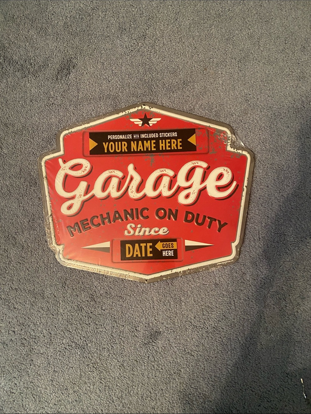 Hobby Lobby Red Garage Mechanic On Duty Wall Sign